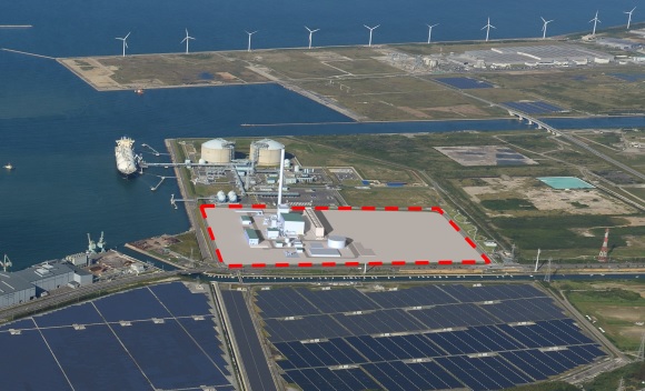 ひびき天然ガス発電所（仮称）完成イメージ図