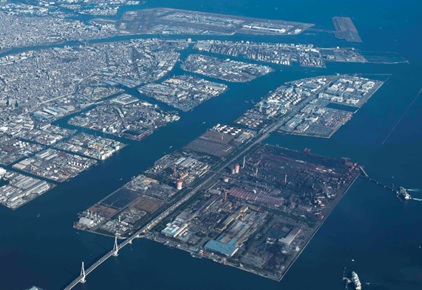 京浜臨海部 航空写真（川崎市提供）