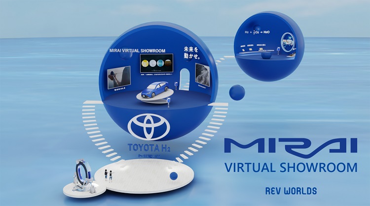 トヨタ燃料電池自動車「MIRAI」、三越伊勢丹VRアプリの仮想新宿ターミナル広場にバーチャルショールーム